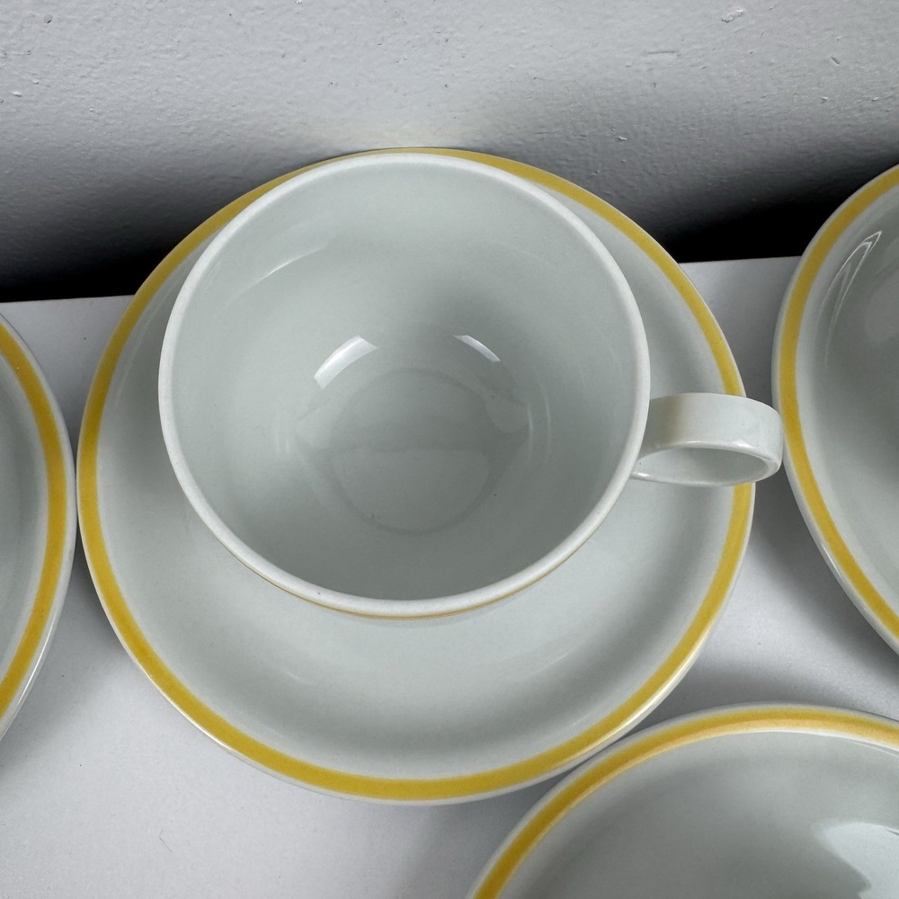 Vtg Vista Alegre Block VA Disco Tea Set Portugal 6 Cups Saucers Cream Sugar MCM - Picture 9 of 16